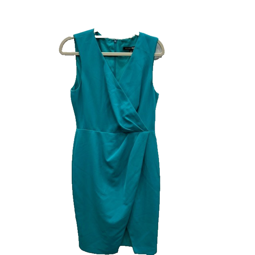 Black Halo Womens Dress Nora Sleeveless V-Neck Knee Length Sheath Aqua Size 4